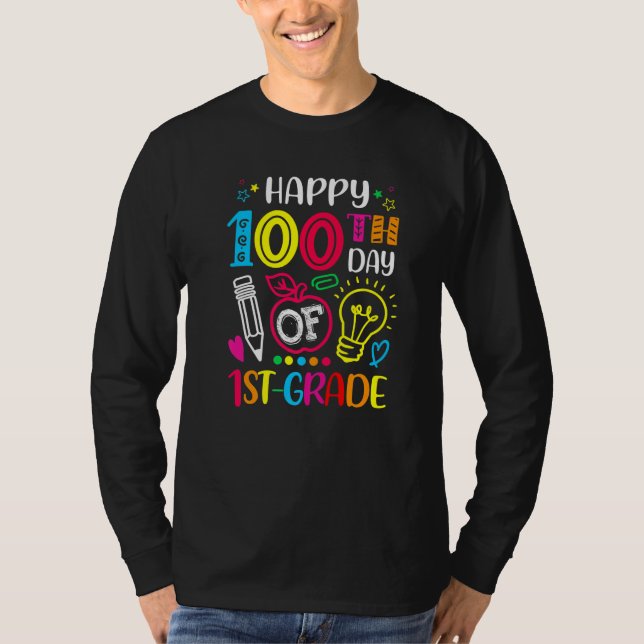 Camiseta 100 days of 1st Grade 100th day of School Teacher  (Frente)