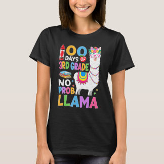 Camiseta 100 Days of 3rd Grade No Probllama 100th Day Girls