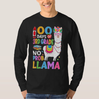 Camiseta 100 Days of 3rd Grade No Probllama 100th Day Girls