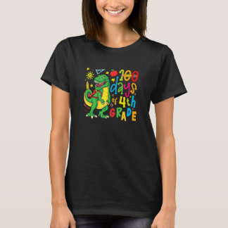 Camiseta 100 Days Of 4th Grade Dino T Rex 100 Day Of School