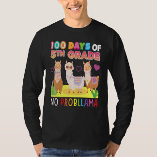 Camiseta 100 Days Of 5th Grade No Probllama 100th Day Schoo