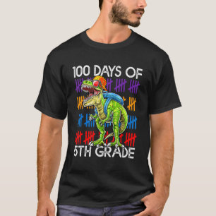 Camiseta 100 Days of 5th Grade School Dinosaur Dino Trex 10