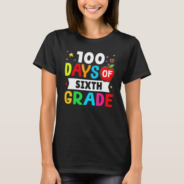 Camiseta 100 Days of 6th grade Toddler Boy Girl (Frente)