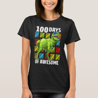 Camiseta 100 Days of Awesome Dinosaur Rex Boys 100th Day Of