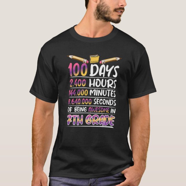 Camiseta 100 Days of being Awesome 7th grade Premium (Frente)