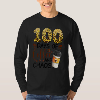 Camiseta 100 Days Of Coffee And Chaos 100th Day Of School F