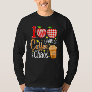 Camiseta 100 Days Of Coffee And Chaos 100th Day Of School F