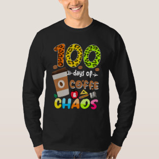 Camiseta 100 Days Of Coffee & Chaos - 100th Day School Teac