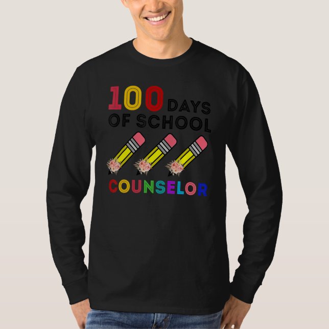 Camiseta 100 Days Of Counselor Happy 100th Day Of School (Frente)