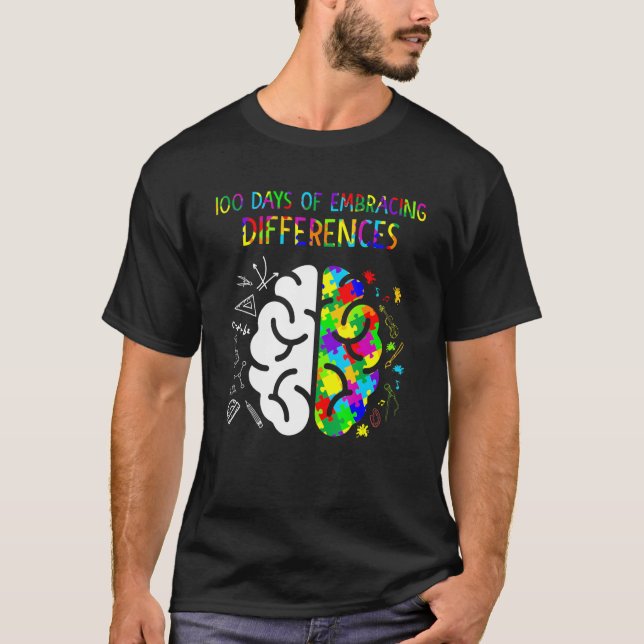Camiseta 100 Days Of Embracing Differences Autism Awareness (Frente)
