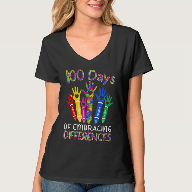 Camiseta 100 Days Of Embracing Differences IEP 100th Day Of (Frente)