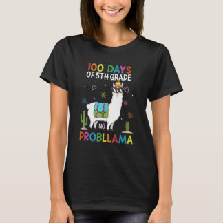 Camiseta 100 Days Of Fifth 5th Grade No Prob Llama Teacher 