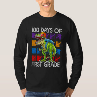 Camiseta 100 Days of First Grade School Dinosaur Dino Trex 