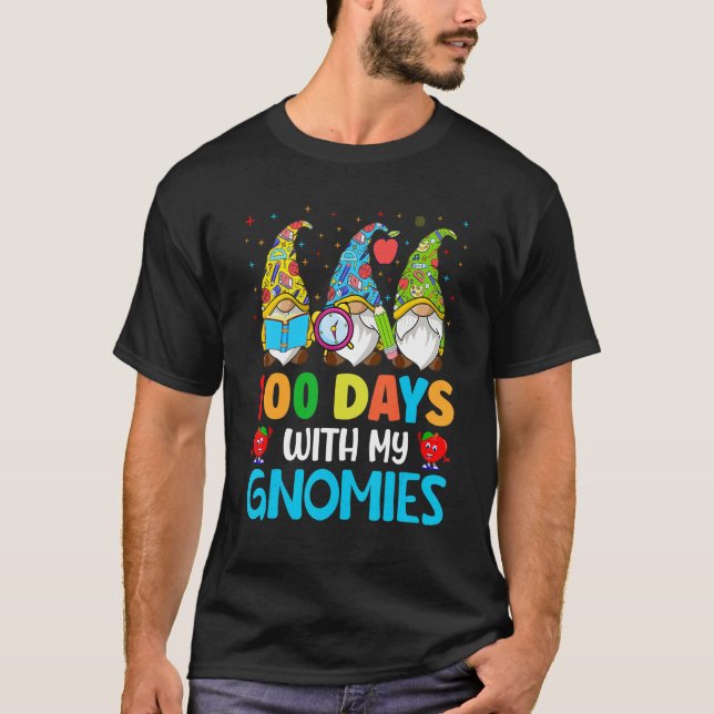 Camiseta 100 Days of Gnomies Kids Child Happy 100 Days Of S (Frente)