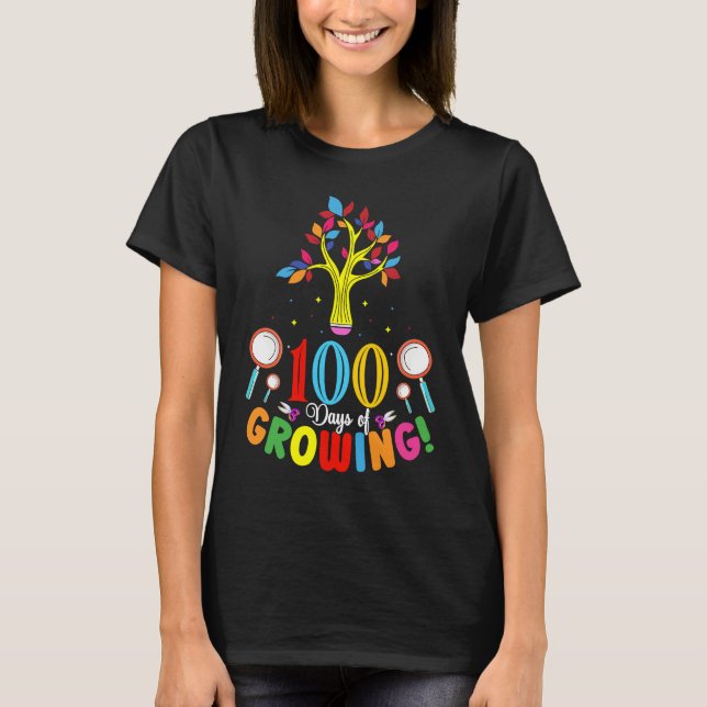 Camiseta 100 Days Of Growing 100 Days Of School Tree Kids T (Frente)