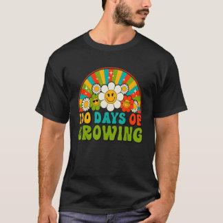 Camiseta 100 Days Of Growing Retro Teacher Kids Happy 100th