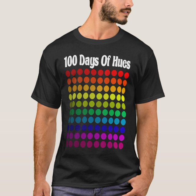 Camiseta 100 Days Of Hues Colors School Teacher & Student (Frente)
