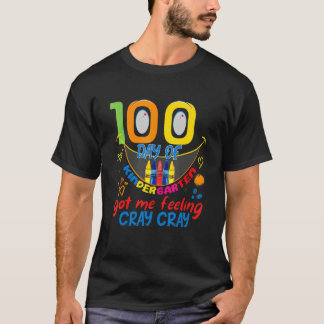 Camiseta 100 days of kindergarten 2023 got me feeling cray 