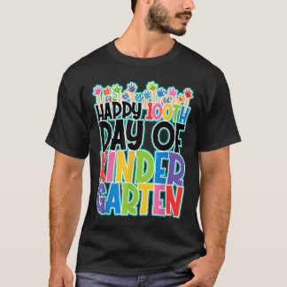 Camiseta 100 Days Of Kindergarten Happy 100th Day Of School