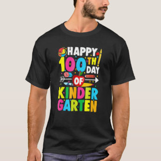 Camiseta 100 Days Of Kindergarten Happy 100th Day Of School