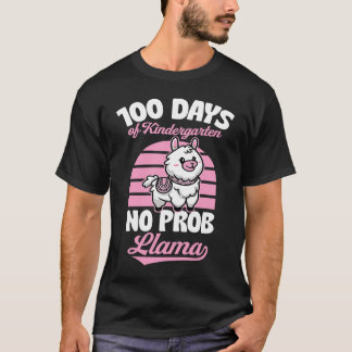 Camiseta 100 Days Of Kindergarten No Prob Llama Cute Animal