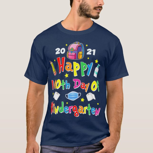 Camiseta 100 Days Of Kindergarten School Gift Students (Frente)