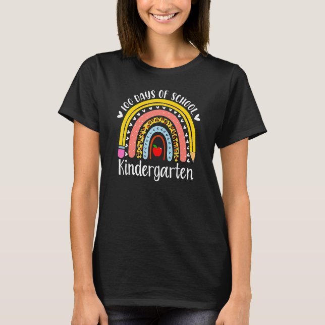 Camiseta 100 Days Of Kindergarten School Teacher Smarter Ra (Frente)