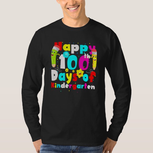 Camiseta 100 Days Of Kindergarten Teacher Student 100 Days  (Frente)