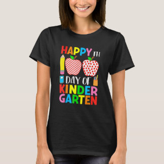 Camiseta 100 Days Of Kindergarten Teacher & Student Hearts