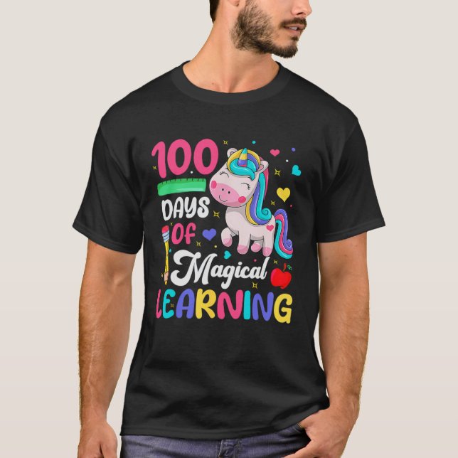 Camiseta 100 Days Of Magical Learning 100th Day Of School U (Frente)