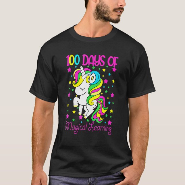 Camiseta 100 Days Of Magical Learning Happy 100 Days Of Sch (Frente)