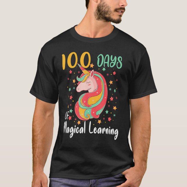 Camiseta 100 Days Of Magical Learning Unicorn 100th Day Sch (Frente)