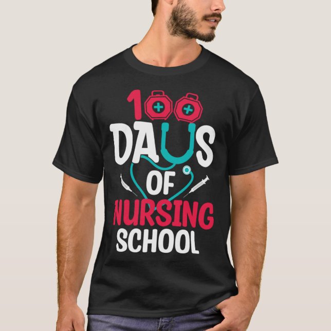 Camiseta 100 Days Of Nursing School (Frente)