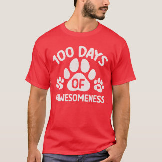 Camiseta 100 Days Of Pawesomenesseacher Student Dog Lover f