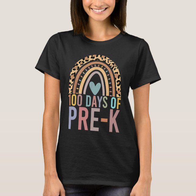 Camiseta 100 Days Of Pre K  Happy 100th Day Of School Teach (Frente)