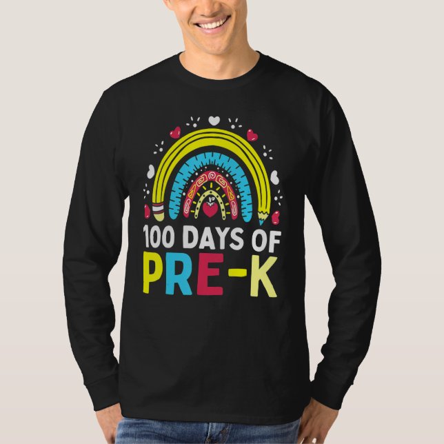 Camiseta 100 Days Of Pre K Happy 100th Day Of School Teache (Frente)