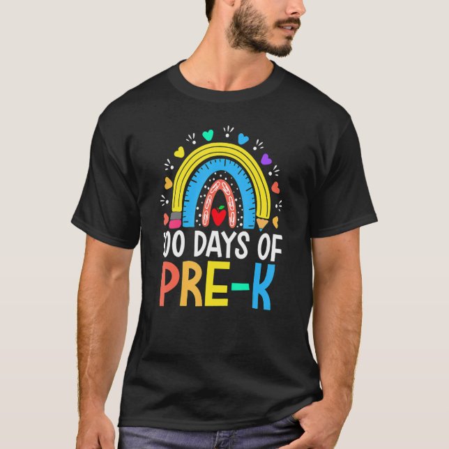 Camiseta 100 Days Of Pre K Happy 100th Day Of School Teache (Frente)