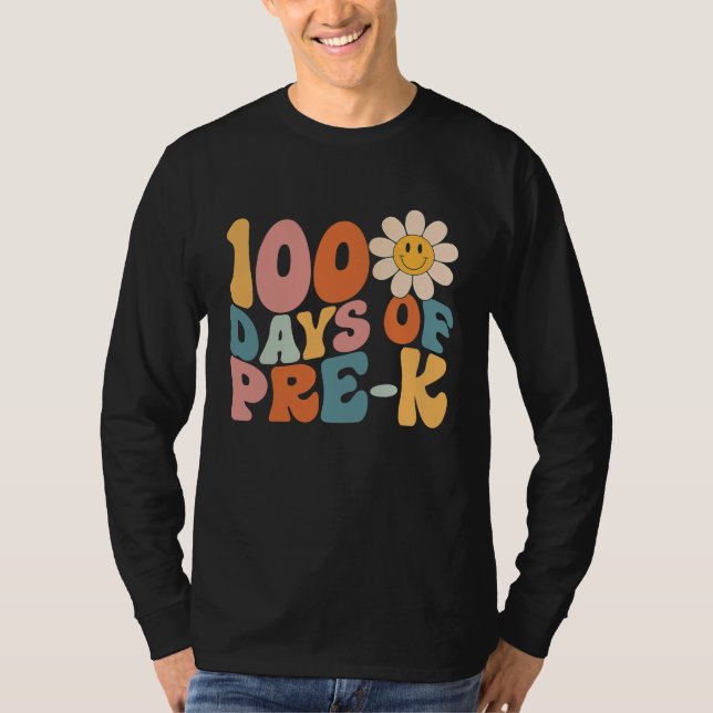 Camiseta 100 Days Of Pre K Happy 100th Day Of School Teache (Frente)