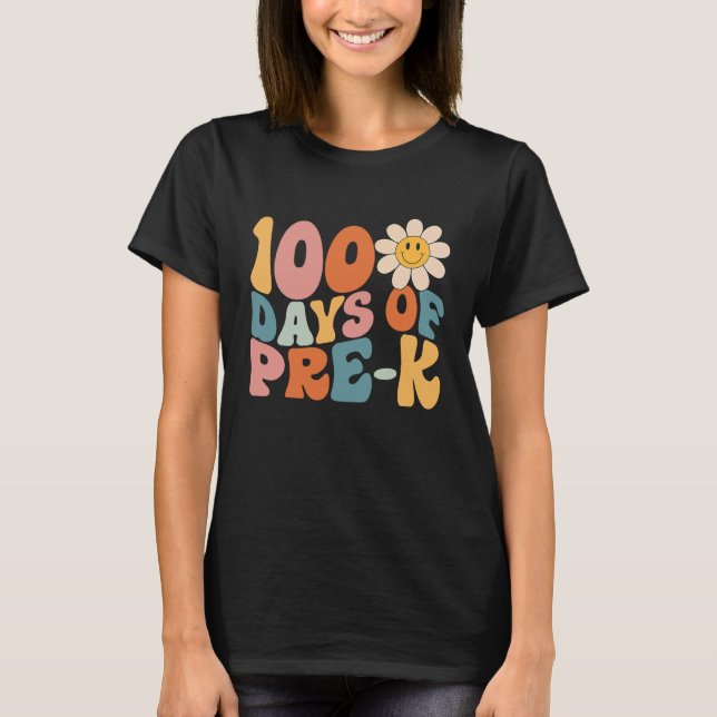 Camiseta 100 Days Of Pre K Happy 100th Day Of School Teache (Frente)