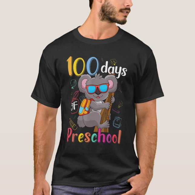 Camiseta 100 Days Of Preschool Koala 100th Day School Presc (Frente)