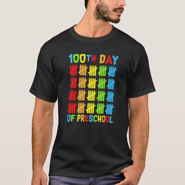 Camiseta 100 Days of Preschool Teachers Child Happy 100 Day (Frente)