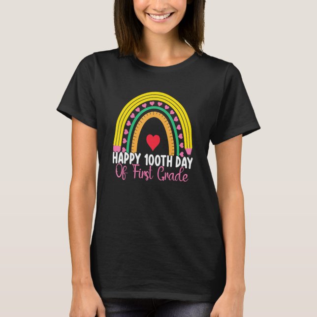 Camiseta 100 Days Of School 100th Day Of School 1st Grade R (Frente)