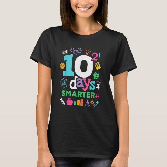 Camiseta 100 Days Of School  10 Squared Days For Math Teach (Frente)