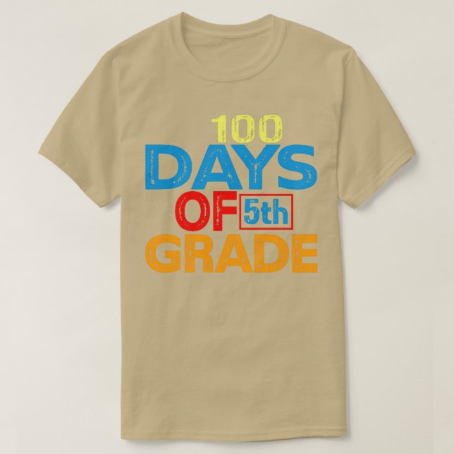 Camiseta 100 Days Of School 5th Grade Fifth Grader (Frente do Design)