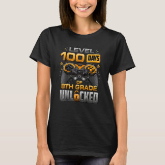 Camiseta 100 Days Of School 8th Grade Level Unlocked Video 
