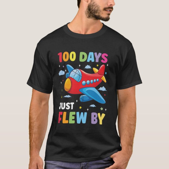 Camiseta 100 Days of School Airplane 100th Day of School Bo (Frente)