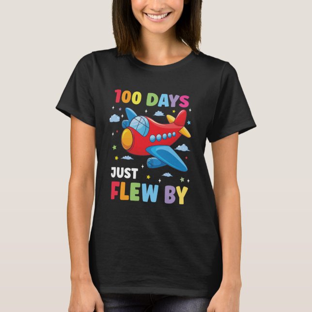 Camiseta 100 Days of School Airplane 100th Day of School Bo (Frente)