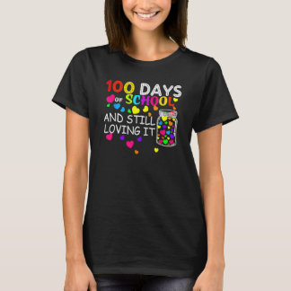 Camiseta 100 Days Of School And Still Loving It Hearts Cute