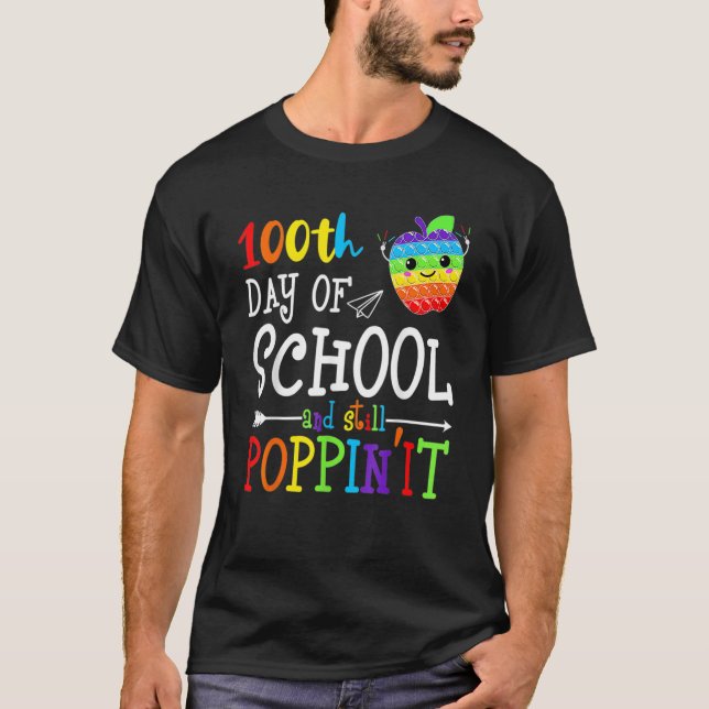 Camiseta 100 Days Of School And Still Poppin 100th Day Kids (Frente)