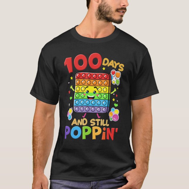 Camiseta 100 Days Of School And Still Poppin 100th Day Kids (Frente)